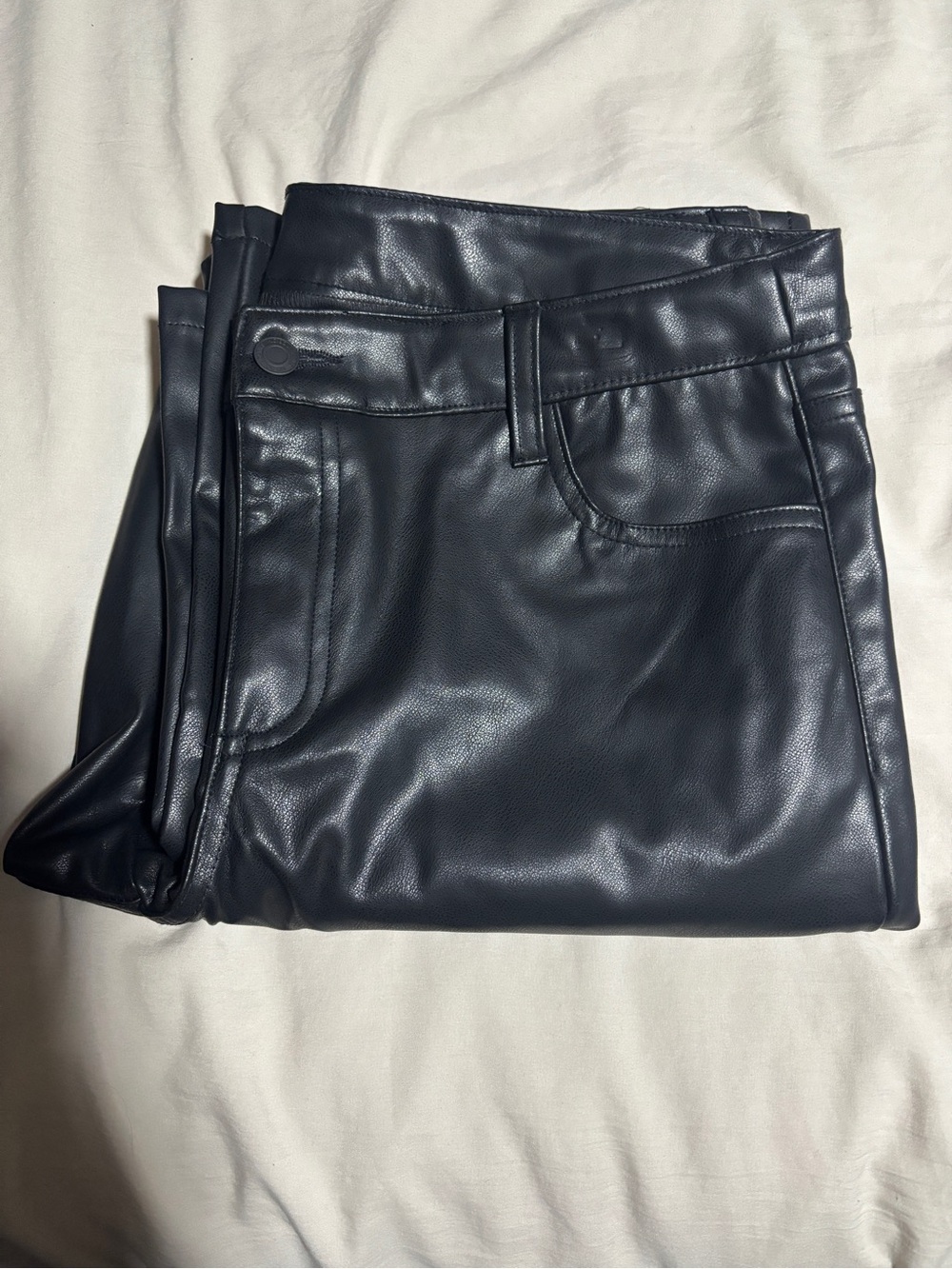 No Boundaries Black Faux Leather Bootcut Pants